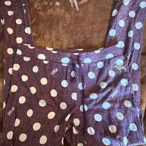 Victoria’s Secret PINK Maroon Polka Dot Jogger Pajama Pants size Large